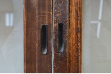 アンティーク建具　どこか懐かしい空気を醸し出す裏障子付き格子戸4枚セット(引き戸、障子戸、ガラス帯戸)(R-069371)
