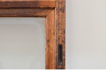アンティーク建具　どこか懐かしい空気を醸し出す裏障子付き格子戸4枚セット(引き戸、障子戸、ガラス帯戸)(R-069371)