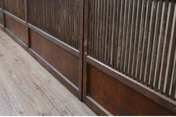 アンティーク建具　どこか懐かしい空気を醸し出す裏障子付き格子戸4枚セット(引き戸、障子戸、ガラス帯戸)(R-069371)