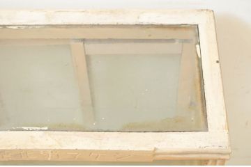 和製アンティーク　ペイント仕上げ限定　ノスタルジックな雰囲気を醸し出す古い薬屋の小振りな卓上ペイントガラスケース(ショーケース、飾り棚、陳列棚、収納棚)(R-069375)