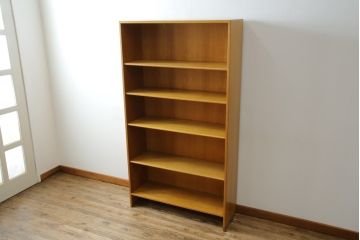 デンマークビンテージ　Hans J Wegner(ハンス・J・ウェグナー)　RY Mobler製　RY8　オーク材　薄型ながら収納力抜群のブックシェルフ(本棚、オープンラック、収納棚、飾り棚、陳列棚、ヴィンテージ、北欧)(R-069376)
