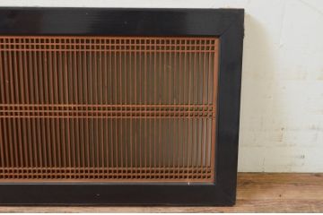 アンティーク建具　和の趣溢れる片面ガラス筬欄間1枚(明かり取り、明り取り、オサランマ、格子欄間)(R-069406)
