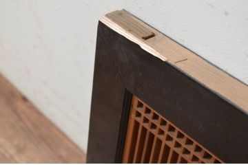 アンティーク建具　和の趣溢れる片面ガラス筬欄間1枚(明かり取り、明り取り、オサランマ、格子欄間)(R-069406)