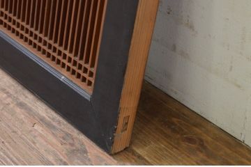 アンティーク建具　和の趣溢れる片面ガラス筬欄間1枚(明かり取り、明り取り、オサランマ、格子欄間)(R-069406)