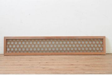 アンティーク建具　片面ガラス　華やかな空間を演出する組子欄間1枚(明り取り、明かり取り)(R-069408)