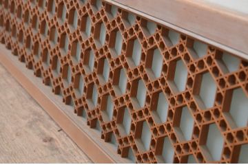 アンティーク建具　片面ガラス　華やかな空間を演出する組子欄間1枚(明り取り、明かり取り)(R-069408)