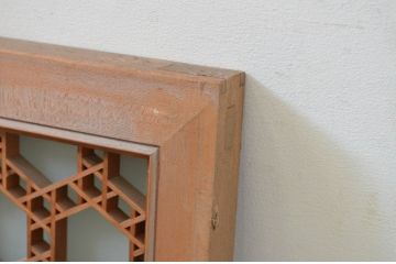アンティーク建具　片面ガラス　華やかな空間を演出する組子欄間1枚(明り取り、明かり取り)(R-069408)