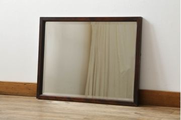 中古　松本民芸家具　リメイク　落ち着きのある空間を演出する!上品な色合いが魅力のミラー(壁掛け鏡、ウォールミラー)(R-069409)