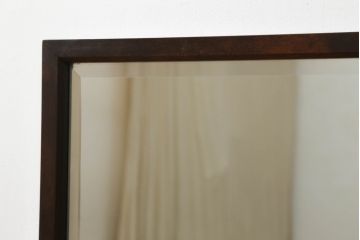 中古　松本民芸家具　リメイク　落ち着きのある空間を演出する!上品な色合いが魅力のミラー(壁掛け鏡、ウォールミラー)(R-069409)