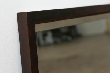 中古　松本民芸家具　リメイク　落ち着きのある空間を演出する!上品な色合いが魅力のミラー(壁掛け鏡、ウォールミラー)(R-069409)