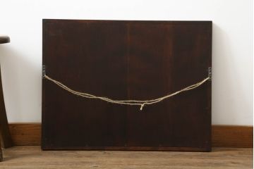 中古　松本民芸家具　リメイク　落ち着きのある空間を演出する!上品な色合いが魅力のミラー(壁掛け鏡、ウォールミラー)(R-069409)