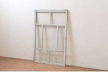 アンティーク建具　ペイント仕上げ限定　大正ロマン　レトロな空間作りにおすすめなペイントガラス窓1枚(引き戸、ガラス戸)(R-069410)
