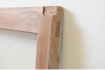 アンティーク建具　ペイント仕上げ限定　大正ロマン　レトロな空間作りにおすすめなペイントガラス窓1枚(引き戸、ガラス戸)(R-069410)