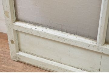 アンティーク建具　ペイント仕上げ限定　大正ロマン　どこか懐かしい雰囲気を醸し出すペイントガラス窓1枚(FIX、フィックス、嵌め殺し)(R-069412)