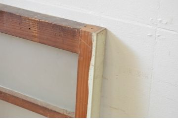 アンティーク建具　ペイント仕上げ限定　大正ロマン　どこか懐かしい雰囲気を醸し出すペイントガラス窓1枚(FIX、フィックス、嵌め殺し)(R-069412)