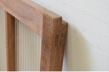 アンティーク建具　大正ロマン　古い木味が魅力のガラス窓1枚(引き戸、ガラス戸)(R-069413)