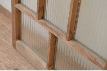 アンティーク建具　大正ロマン　古い木味が魅力のガラス窓1枚(引き戸、ガラス戸)(R-069413)