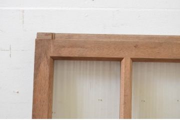 アンティーク建具　大正ロマン　古い木味が魅力のガラス窓1枚(引き戸、ガラス戸)(R-069413)