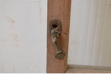 アンティーク建具　大正ロマン　古い木味が魅力のガラス窓1枚(引き戸、ガラス戸)(R-069413)