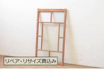アンティーク建具　古い木味が魅力の大正ロマンな雰囲気溢れるガラス窓1枚(引き戸、ガラス戸)(R-069415)