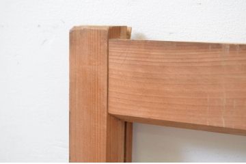 アンティーク建具　古い木味が魅力の大正ロマンな雰囲気溢れるガラス窓1枚(引き戸、ガラス戸)(R-069415)