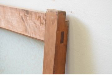 アンティーク建具　古い木味が魅力の大正ロマンな雰囲気溢れるガラス窓1枚(引き戸、ガラス戸)(R-069415)