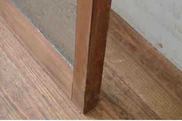 アンティーク建具　古い木味が魅力の大正ロマンな雰囲気溢れるガラス窓1枚(引き戸、ガラス戸)(R-069415)