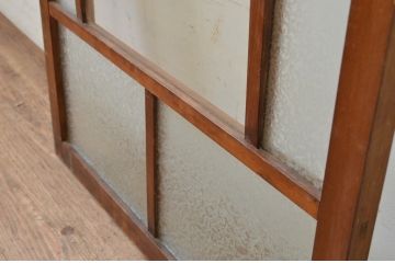 アンティーク建具　古い木味が魅力の大正ロマンな雰囲気溢れるガラス窓1枚(引き戸、ガラス戸)(R-069415)