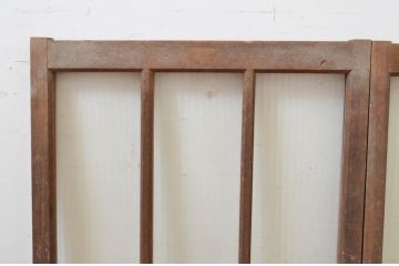 アンティーク建具　大正ロマン　どこか懐かしい雰囲気漂うモールガラス窓2枚セット(引き戸、ガラス戸)(R-069416)