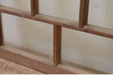 アンティーク建具　大正ロマン　どこか懐かしい雰囲気漂うモールガラス窓2枚セット(引き戸、ガラス戸)(R-069416)