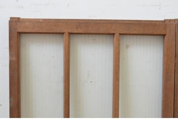 アンティーク建具　大正ロマン　どこか懐かしい雰囲気漂うモールガラス窓2枚セット(引き戸、ガラス戸)(R-069416)