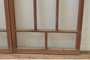 アンティーク建具　大正ロマン　どこか懐かしい雰囲気漂うモールガラス窓2枚セット(引き戸、ガラス戸)(R-069416)