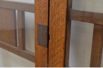 アンティーク建具　大正ロマンの雰囲気漂うブックケースの扉1対2.枚セット(窓、ガラス戸)(R-069417)