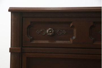 アメリカビンテージ　DREXEL HERITAGE(ドレクセルヘリテイジ)　マホガニー材　クラシックなデザインが素敵な横長デスク(コンソールテーブル、片袖机、ワークデスク、在宅ワーク用、在宅用、ヴィンテージ)(R-069419)