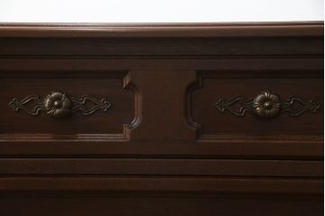 アメリカビンテージ　DREXEL HERITAGE(ドレクセルヘリテイジ)　マホガニー材　クラシックなデザインが素敵な横長デスク(コンソールテーブル、片袖机、ワークデスク、在宅ワーク用、在宅用、ヴィンテージ)(R-069419)