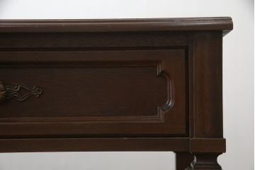 アメリカビンテージ　DREXEL HERITAGE(ドレクセルヘリテイジ)　マホガニー材　クラシックなデザインが素敵な横長デスク(コンソールテーブル、片袖机、ワークデスク、在宅ワーク用、在宅用、ヴィンテージ)(R-069419)