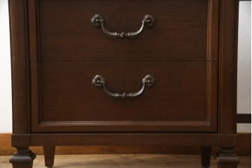 アメリカビンテージ　DREXEL HERITAGE(ドレクセルヘリテイジ)　マホガニー材　クラシックなデザインが素敵な横長デスク(コンソールテーブル、片袖机、ワークデスク、在宅ワーク用、在宅用、ヴィンテージ)(R-069419)