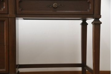 アメリカビンテージ　DREXEL HERITAGE(ドレクセルヘリテイジ)　マホガニー材　クラシックなデザインが素敵な横長デスク(コンソールテーブル、片袖机、ワークデスク、在宅ワーク用、在宅用、ヴィンテージ)(R-069419)