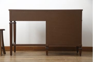 アメリカビンテージ　DREXEL HERITAGE(ドレクセルヘリテイジ)　マホガニー材　クラシックなデザインが素敵な横長デスク(コンソールテーブル、片袖机、ワークデスク、在宅ワーク用、在宅用、ヴィンテージ)(R-069419)