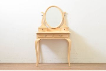 中古　IDC大塚家具取り扱い　リン・ホーリン(LYNN HOLLYN)　エレガントなデザインが素敵なドレッサー(鏡台、ミラー、化粧台)(R-069421)