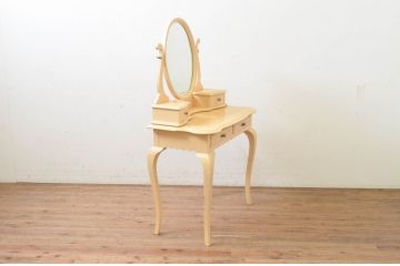 中古　IDC大塚家具取り扱い　リン・ホーリン(LYNN HOLLYN)　エレガントなデザインが素敵なドレッサー(鏡台、ミラー、化粧台)(R-069421)