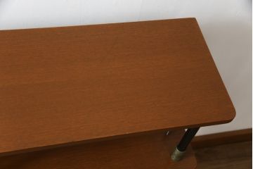 和製ビンテージ　希少デザイン　昭和レトロ　チーク材　ミッドセンチュリーな雰囲気漂うルームディバイダー(サイドボード、本棚、飾り棚、書棚、ラック、ヴィンテージ)(R-069422)