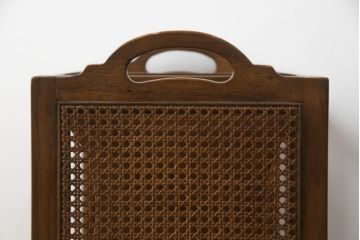 中古　DREXEL HERITAGE(ドレクセルヘリテイジ)　Et Cetera(エトセトラ)　個性的なデザインが魅力的なキャスター付きマガジンラック(収納棚、サイドテーブル)(R-069423)