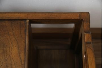 中古　DREXEL HERITAGE(ドレクセルヘリテイジ)　Et Cetera(エトセトラ)　個性的なデザインが魅力的なキャスター付きマガジンラック(収納棚、サイドテーブル)(R-069423)