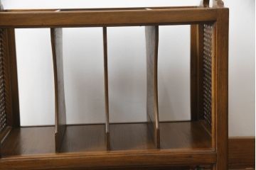中古　DREXEL HERITAGE(ドレクセルヘリテイジ)　Et Cetera(エトセトラ)　個性的なデザインが魅力的なキャスター付きマガジンラック(収納棚、サイドテーブル)(R-069423)