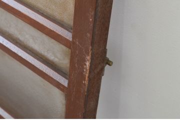 アンティーク建具　大正ロマン　和モダンな空間を演出する回転窓のガラス欄間2枚セット(明り取り、明かり取り)(R-069426)