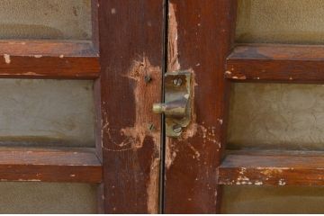アンティーク建具　大正ロマン　和モダンな空間を演出する回転窓のガラス欄間2枚セット(明り取り、明かり取り)(R-069426)