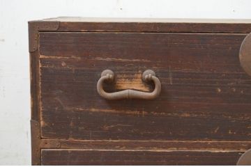 和製アンティーク　時代の流れを感じる風合いが魅力的な総桐時代箪笥ローチェスト(総桐箪笥、桐たんす、収納タンス、引き出し、ローボード、テレビ台、テレビボード)(R-069427)