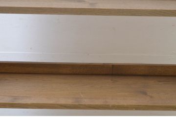 和製アンティーク　栗材　昭和レトロ　シンプルなデザインが取り入れやすい本棚(オープンラック、ブックシェルフ、飾り棚、ディスプレイラック)(R-069442)