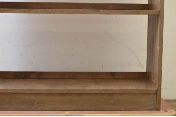 和製アンティーク　栗材　昭和レトロ　シンプルなデザインが取り入れやすい本棚(オープンラック、ブックシェルフ、飾り棚、ディスプレイラック)(R-069442)